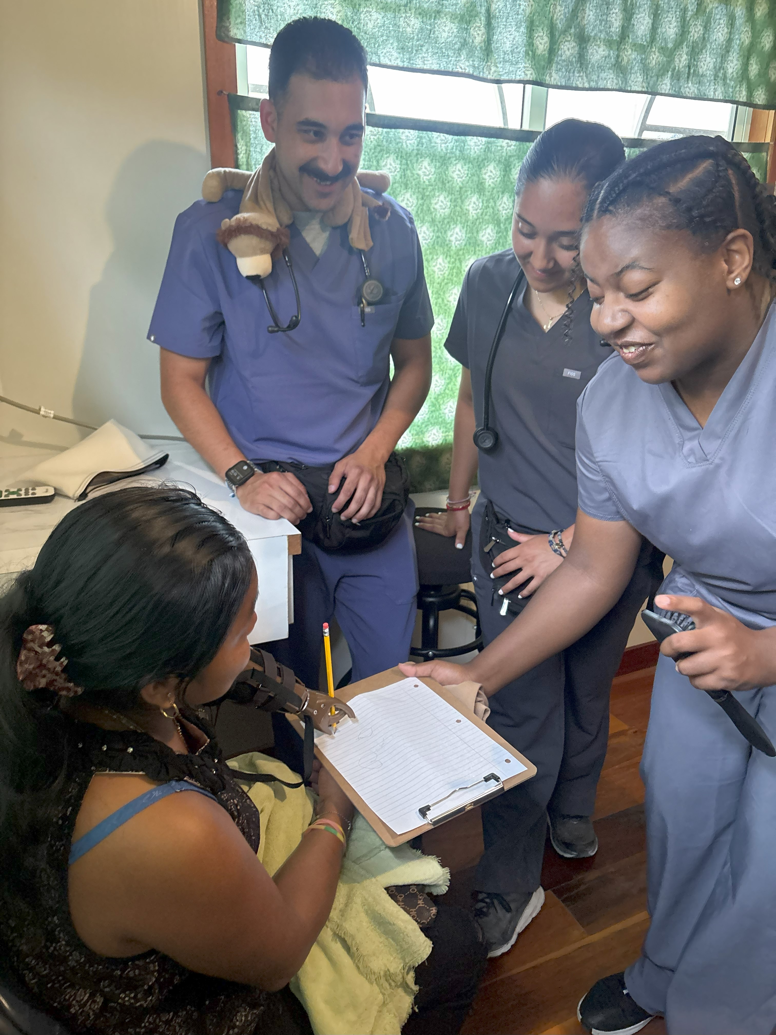 Prosthetic patient practices writing